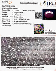 4.98/CT Natural Neo Burma Ruby with Govt. Lab Certificate-5661